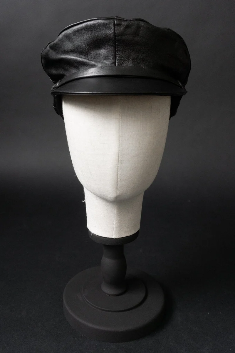 Ledercap, Schwarz, 53-58