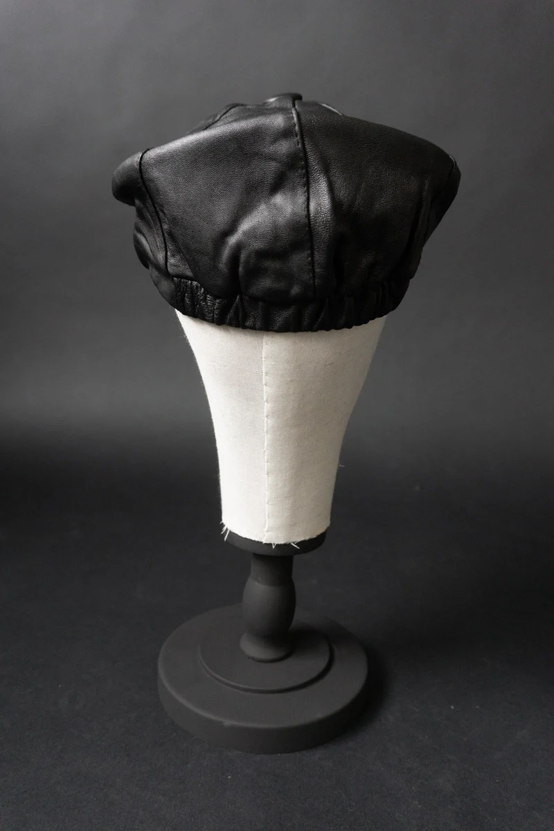 Ledercap, Schwarz, 53-58