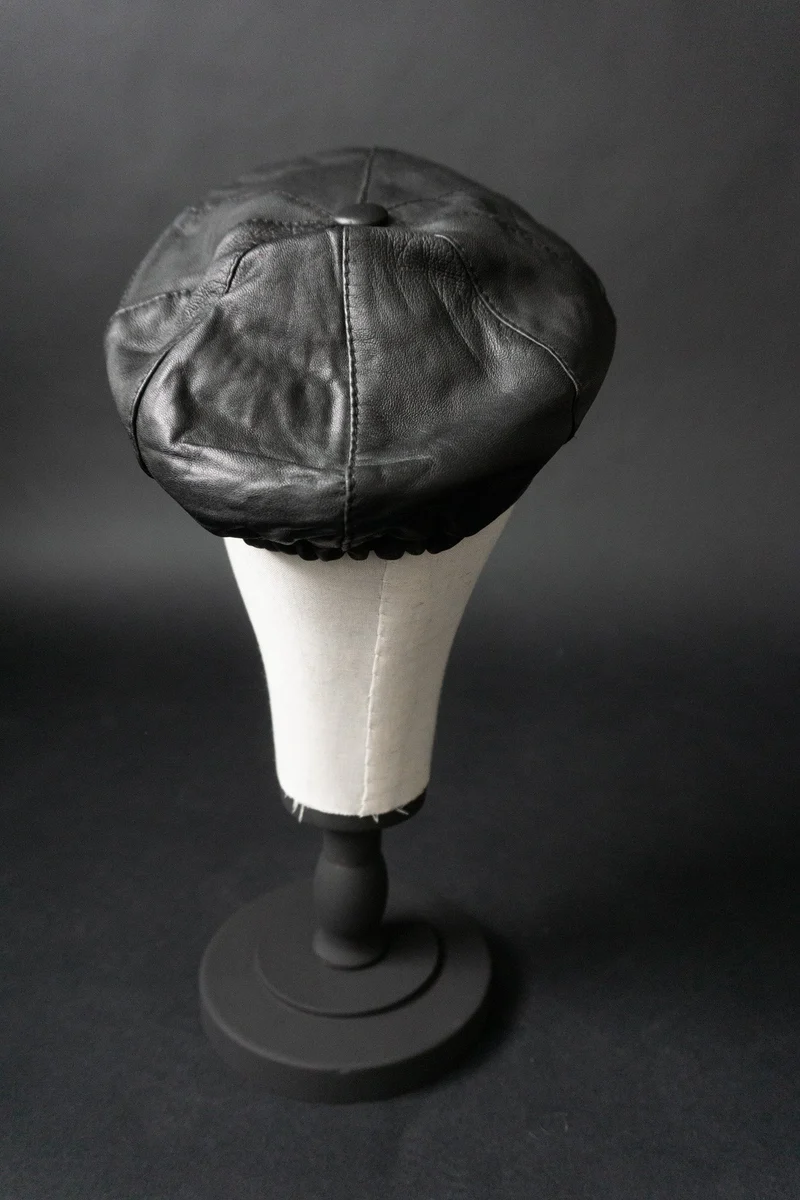 Ledercap, Schwarz, 53-58