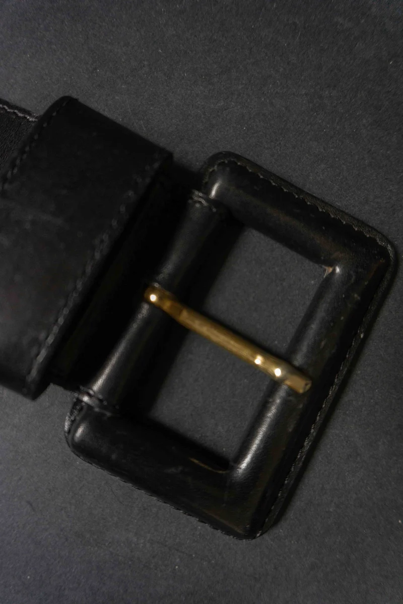 Vintage 80s Ledergürtel, Schwarz, S–M
