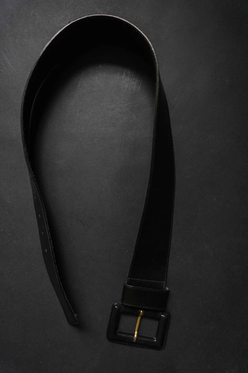 Vintage 80s Ledergürtel, Schwarz, S–M