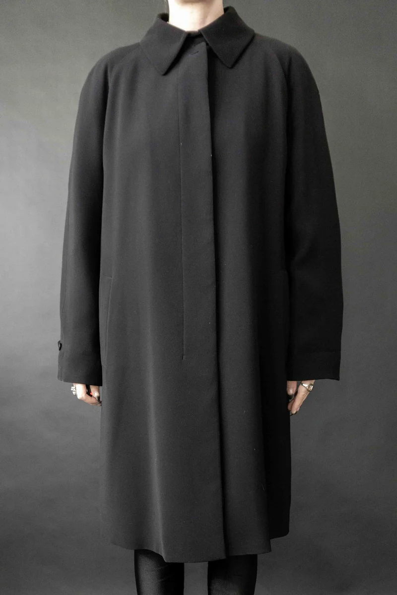 Vintage Allegri Mantel, Schwarz, Minimalistisch & Avantgarde, M–L