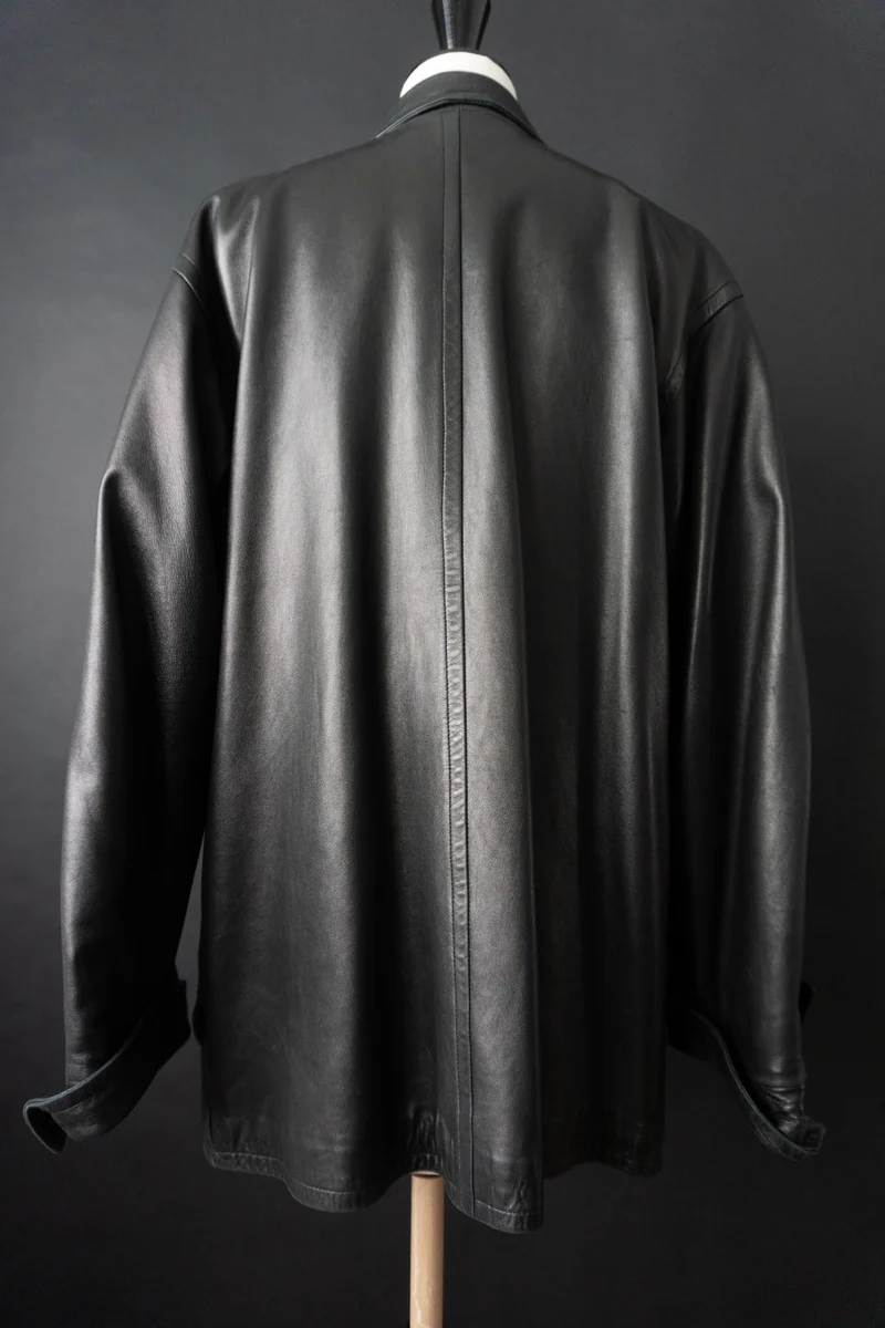 Vintage Yves Saint Laurent Lederblazer, Schwarz, S–M