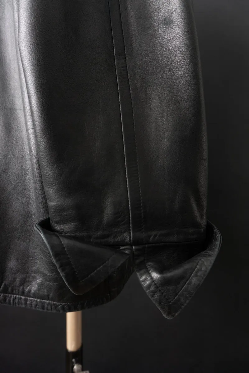 Vintage Yves Saint Laurent Lederblazer, Schwarz, S–M