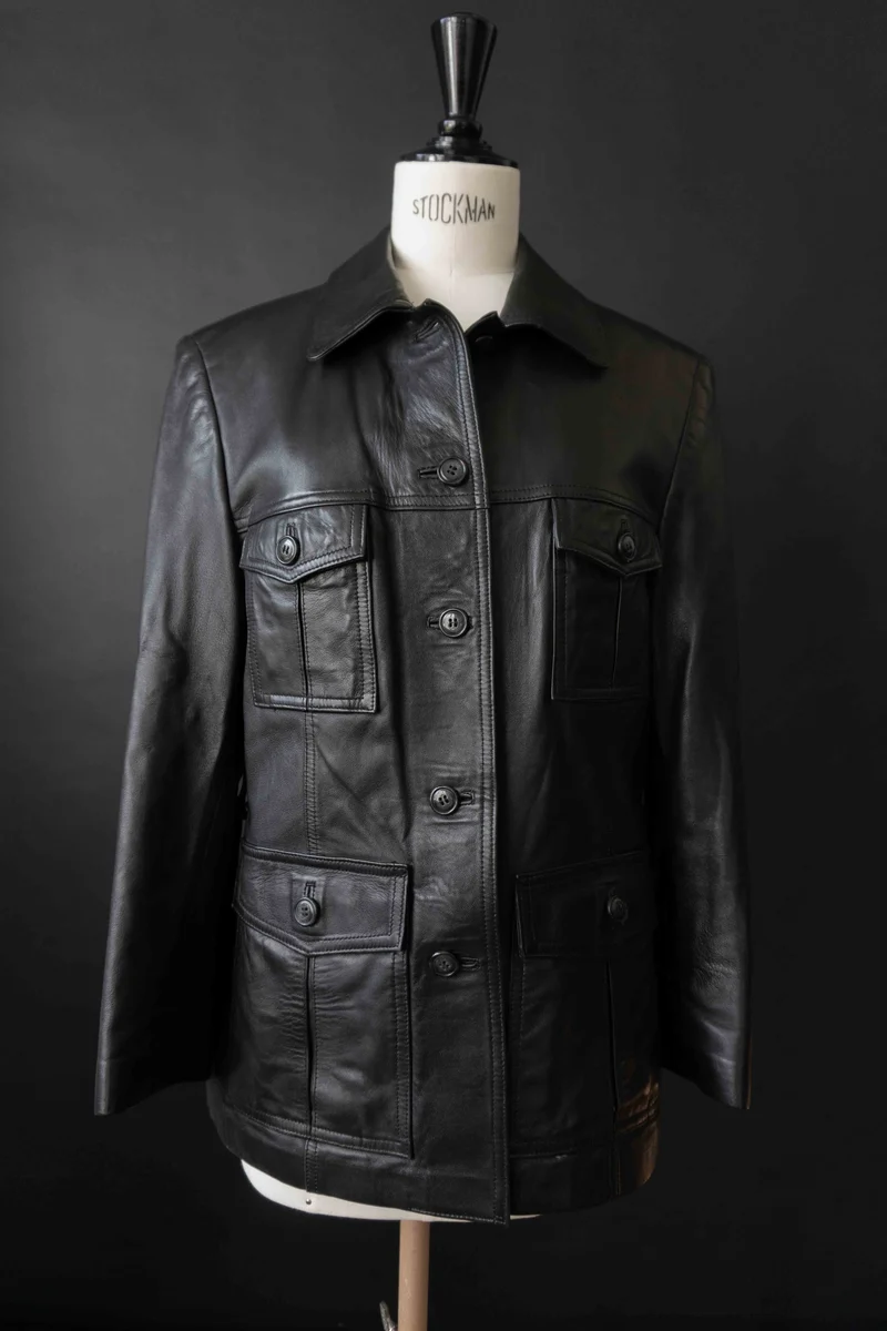 Vintage Lederjacke Lammnappa Schwarz, XS–S