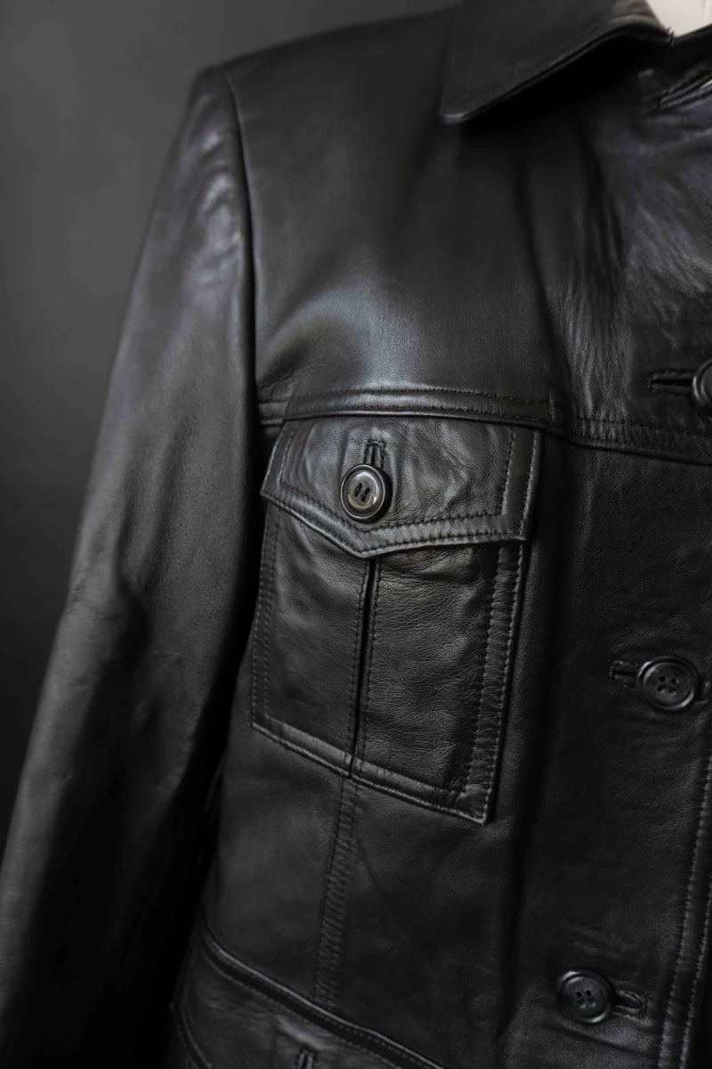 Vintage Lederjacke Lammnappa Schwarz, XS–S
