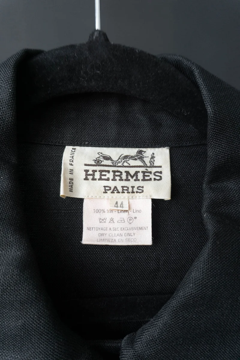 Vintage Hermes Hemd Leinen Schwarz