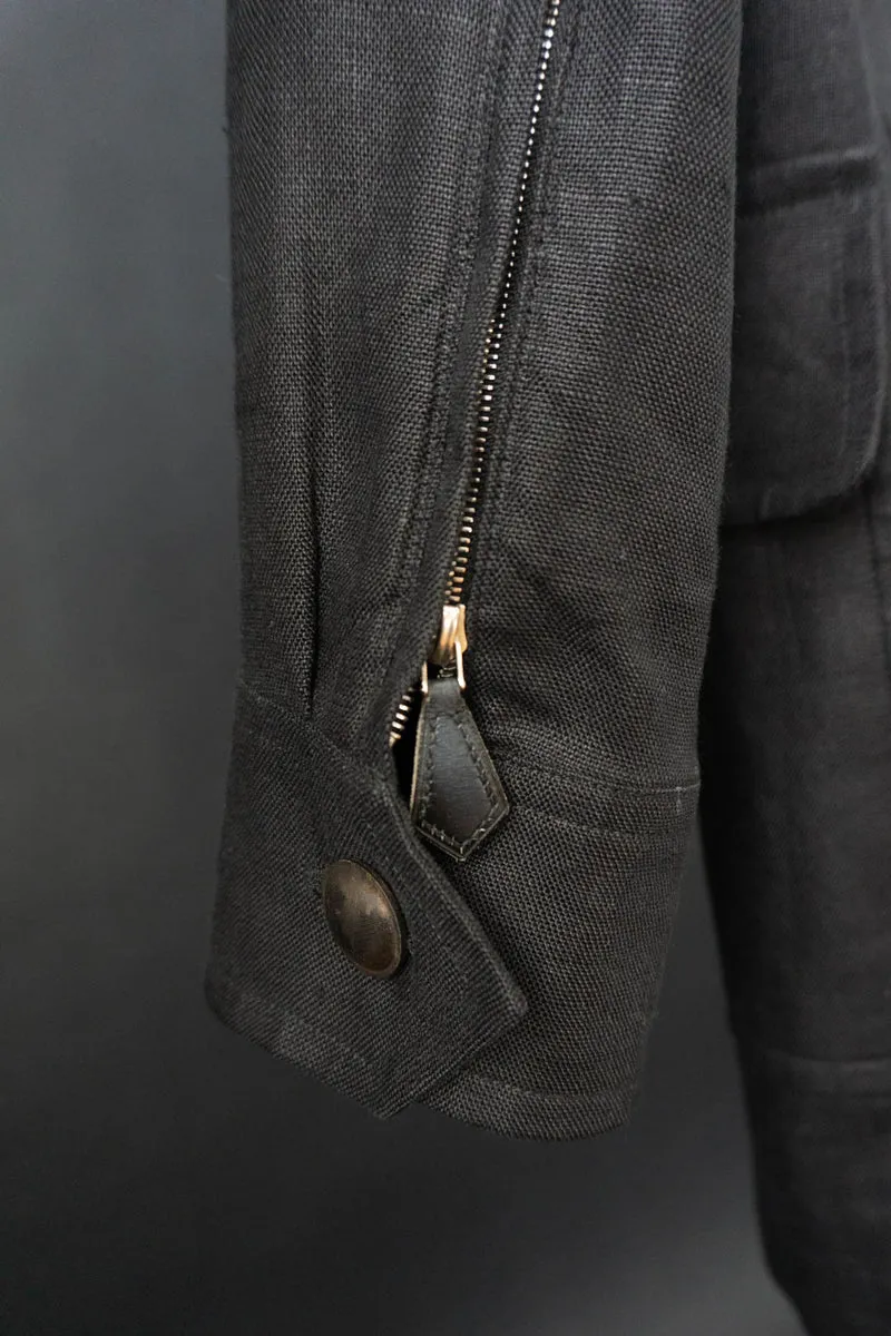Vintage Hermes Hemd Leinen Schwarz