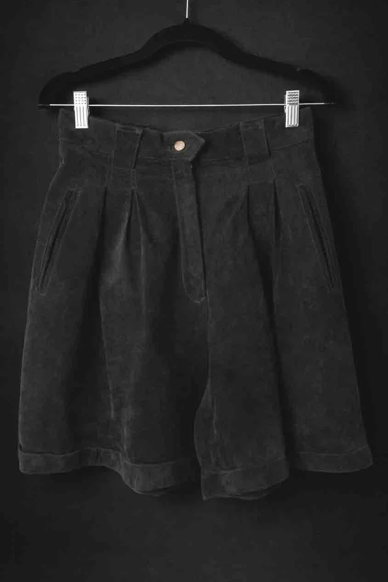 80s Ledershorts Schwarz XS–S