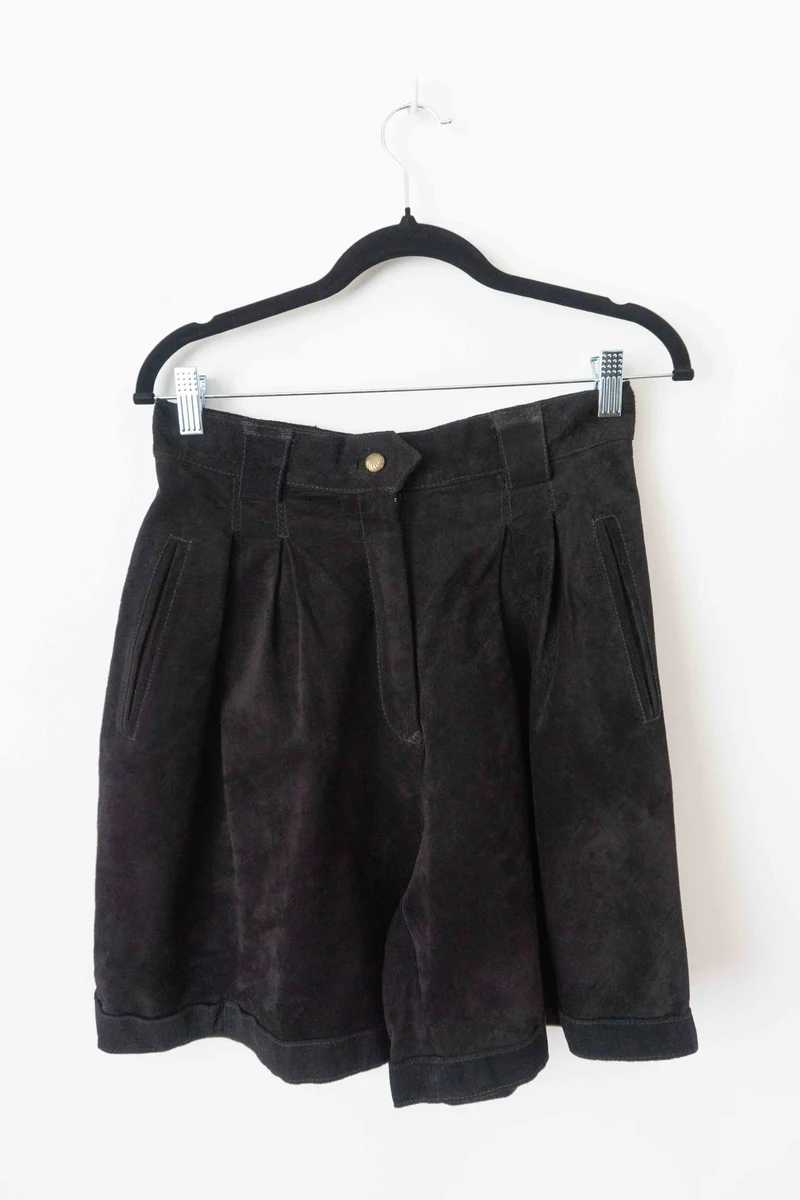 80s Ledershorts Schwarz XS–S