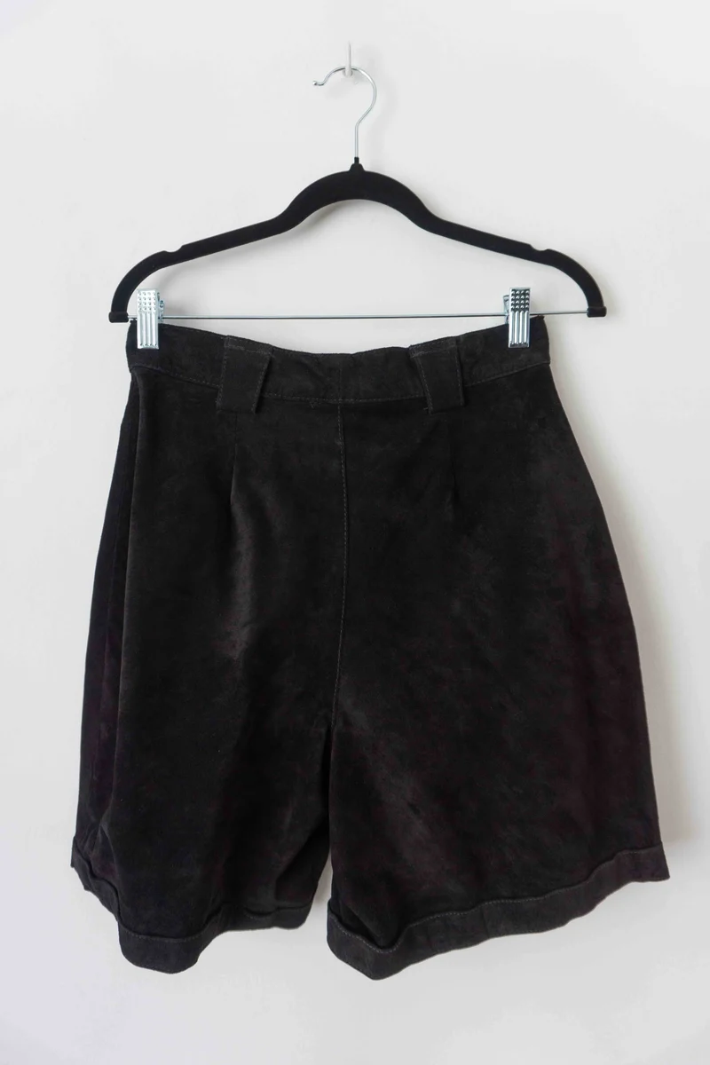 80s Ledershorts Schwarz XS–S