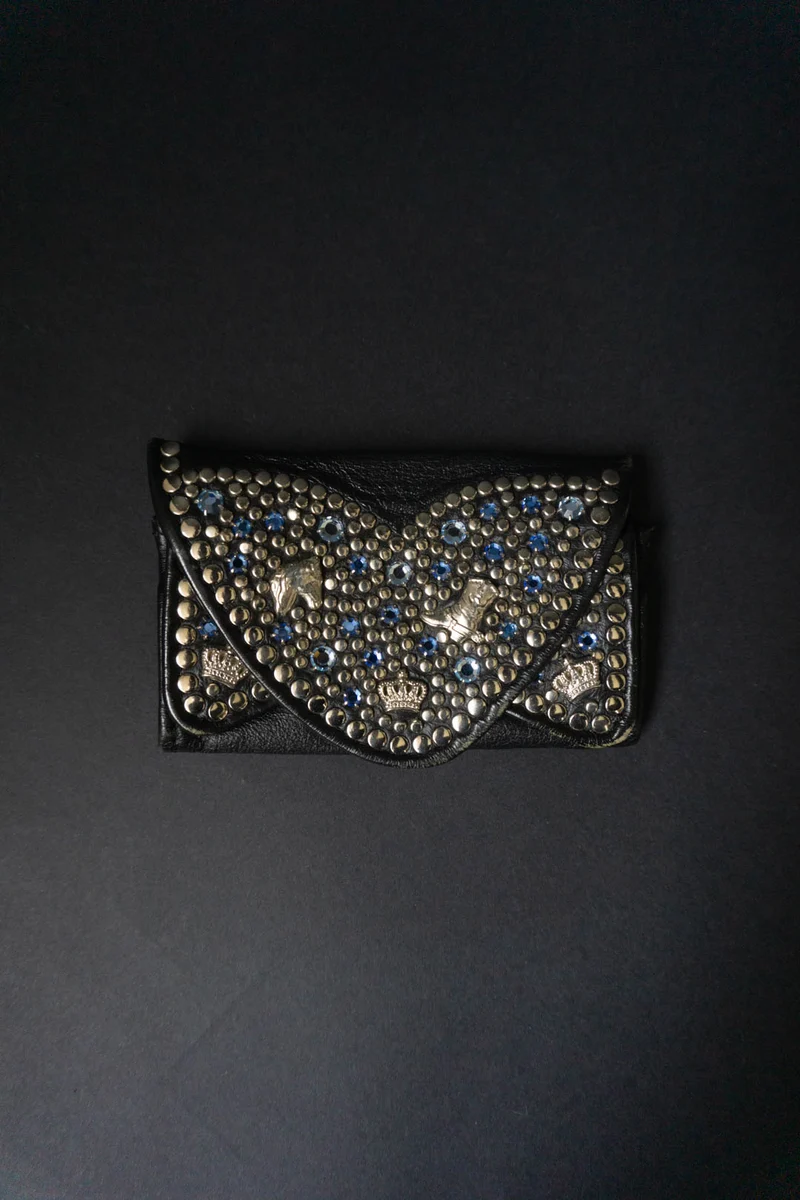 Vintage Leder Portmonnaie Nieten 80s Kolster