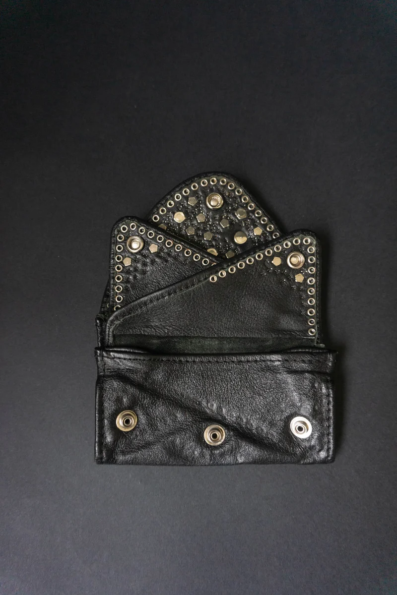 Vintage Leder Portmonnaie Nieten 80s Kolster