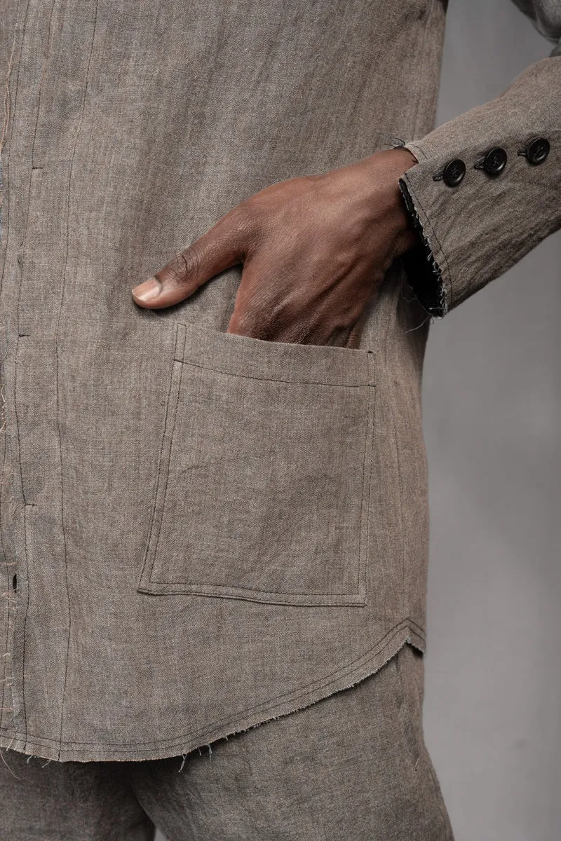 eigensinnig wien | GroTho | Designer-Sommeranzug für Herren aus Leinen mit Overshirt und schmaler Hose