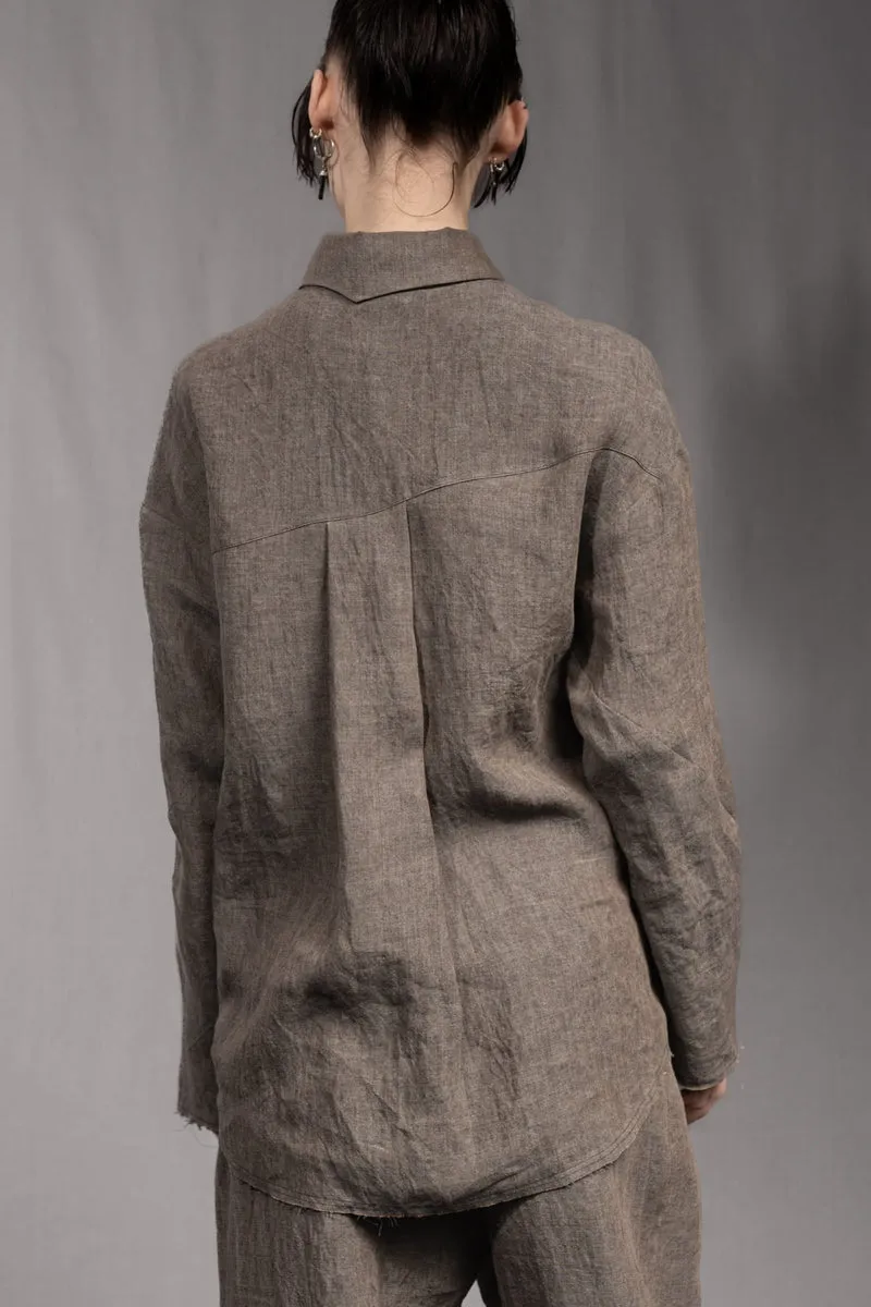 eigensinnig wien | Thoreau | Designer Leinen-Overshirt mit dekonstruierter Silhouette