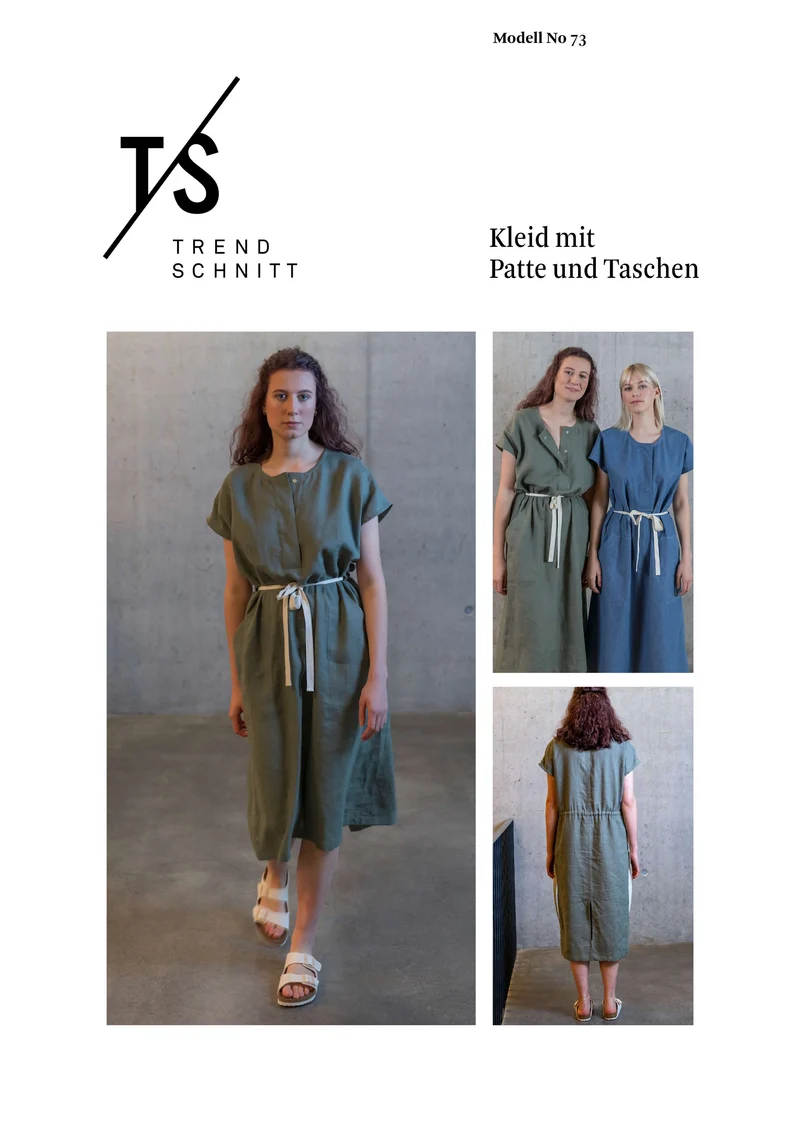 No73 Kleid Kieras mit Patte und Taschen