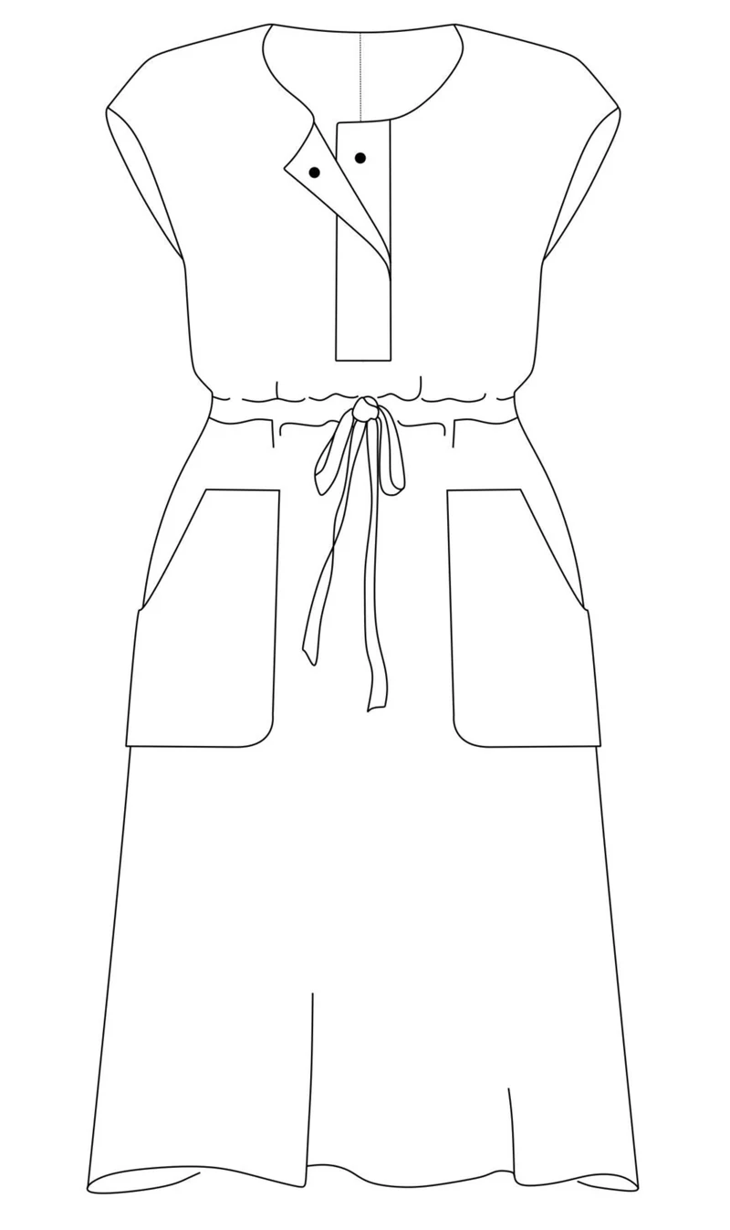 No73 Kleid Kieras mit Patte und Taschen