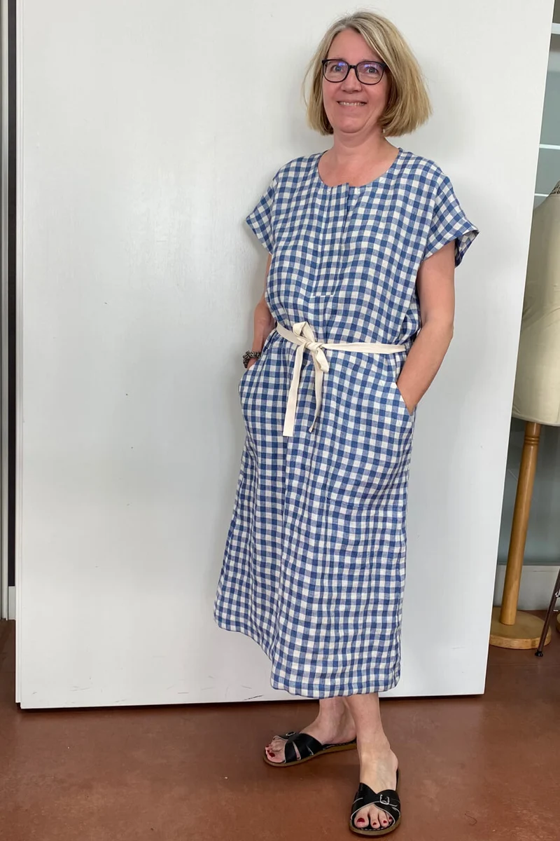 No73 Kleid Kieras mit Patte und Taschen