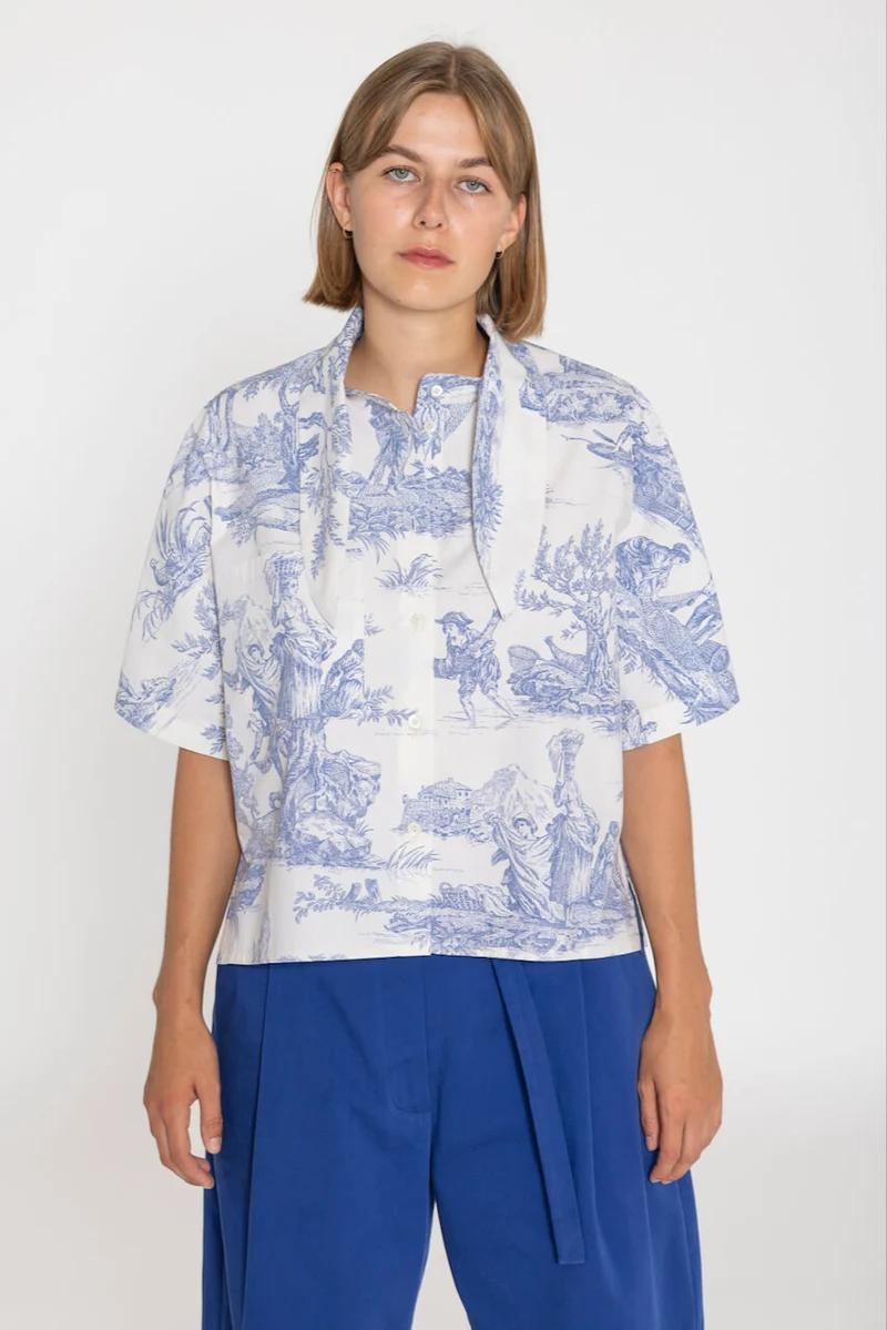 No92 Schluppenbluse Scherrer mit T-Ärmel unisex