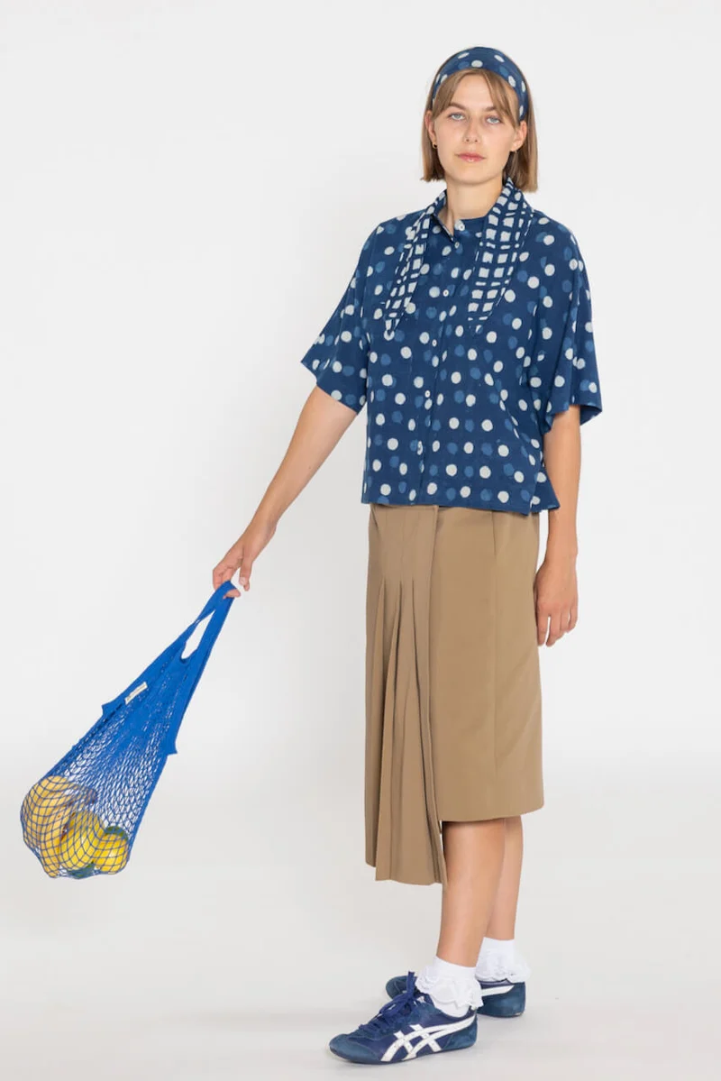 No92 Schluppenbluse Scherrer mit T-Ärmel unisex