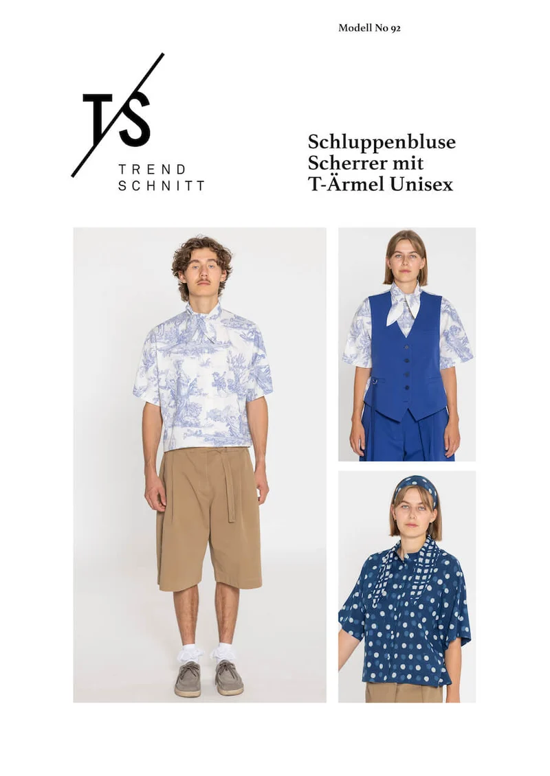No92 Schluppenbluse Scherrer mit T-Ärmel unisex