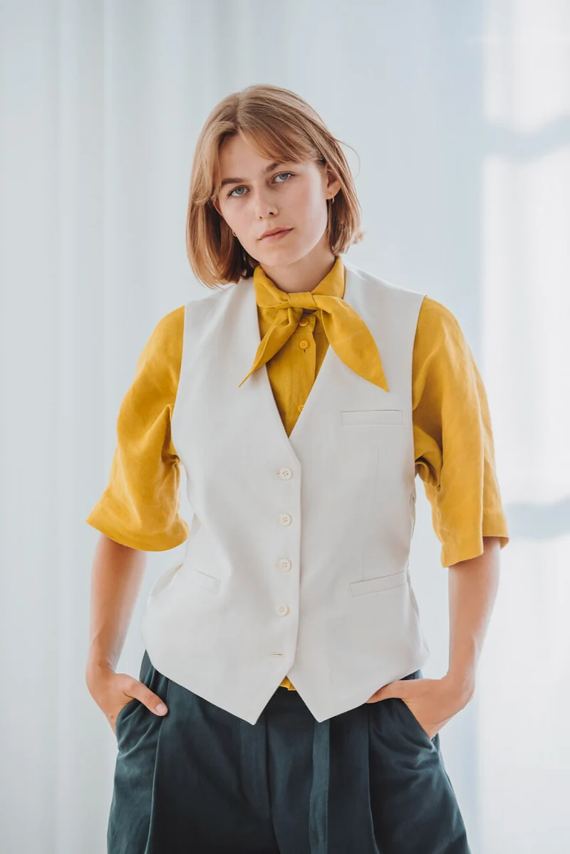 No92 Schluppenbluse Scherrer mit T-Ärmel unisex