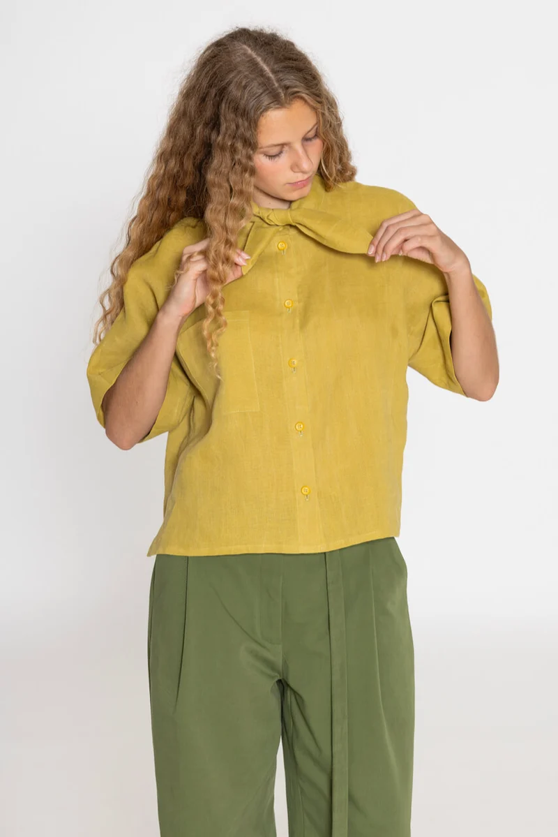 No92 Schluppenbluse Scherrer mit T-Ärmel unisex