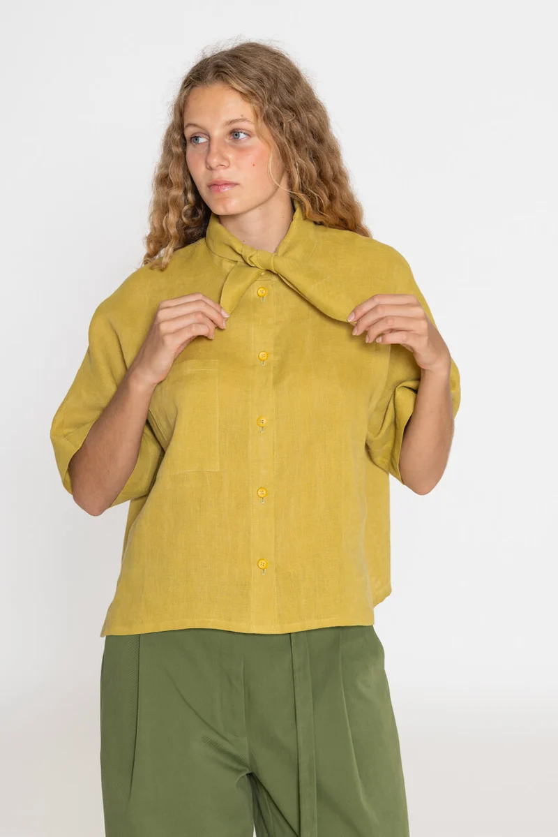 No92 Schluppenbluse Scherrer mit T-Ärmel unisex