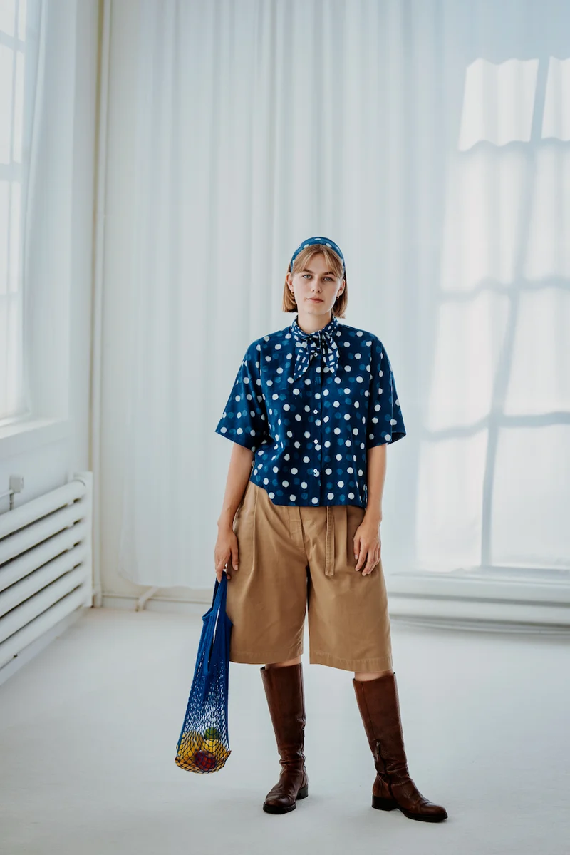No92 Schluppenbluse Scherrer mit T-Ärmel unisex