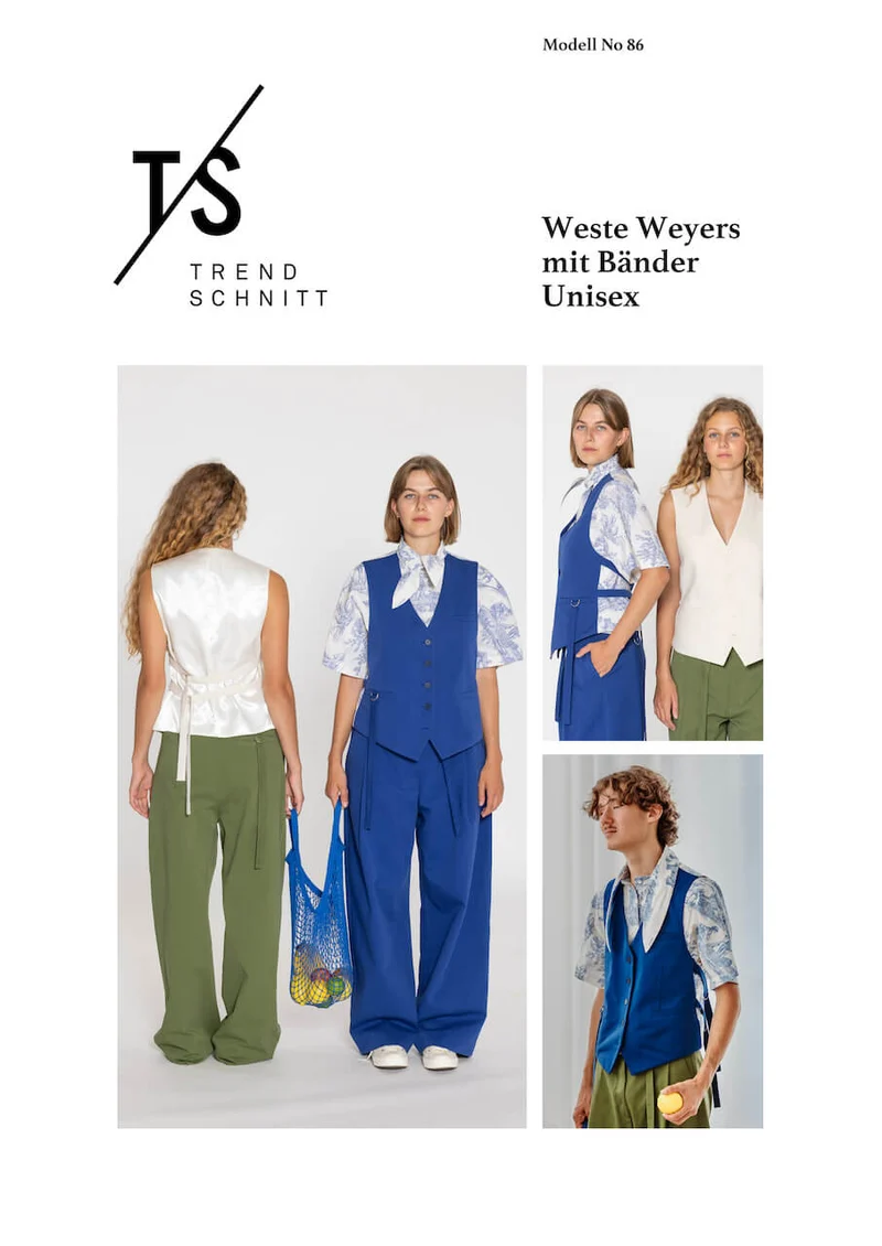 No86 Weste Weyers mit Bänder unisex