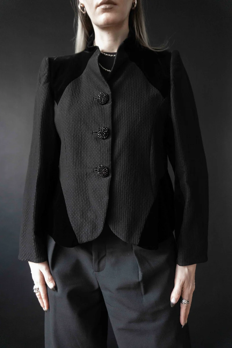 Vintage Giorgio Armani Blazer Schwarz, M–L