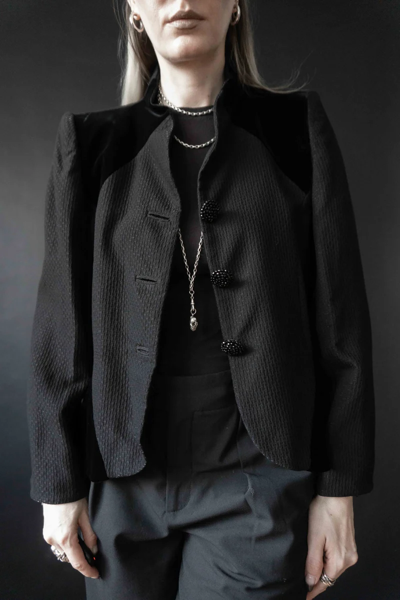 Vintage Giorgio Armani Blazer Schwarz, M–L