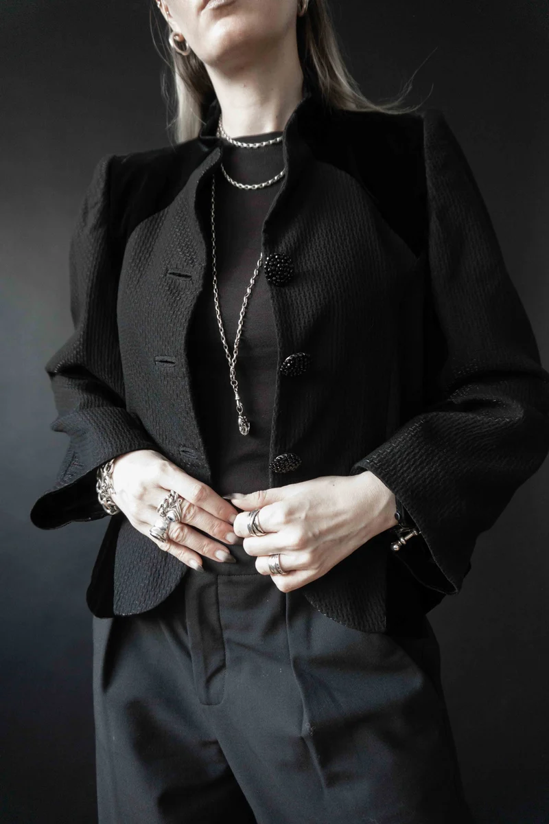 Vintage Giorgio Armani Blazer Schwarz, M–L