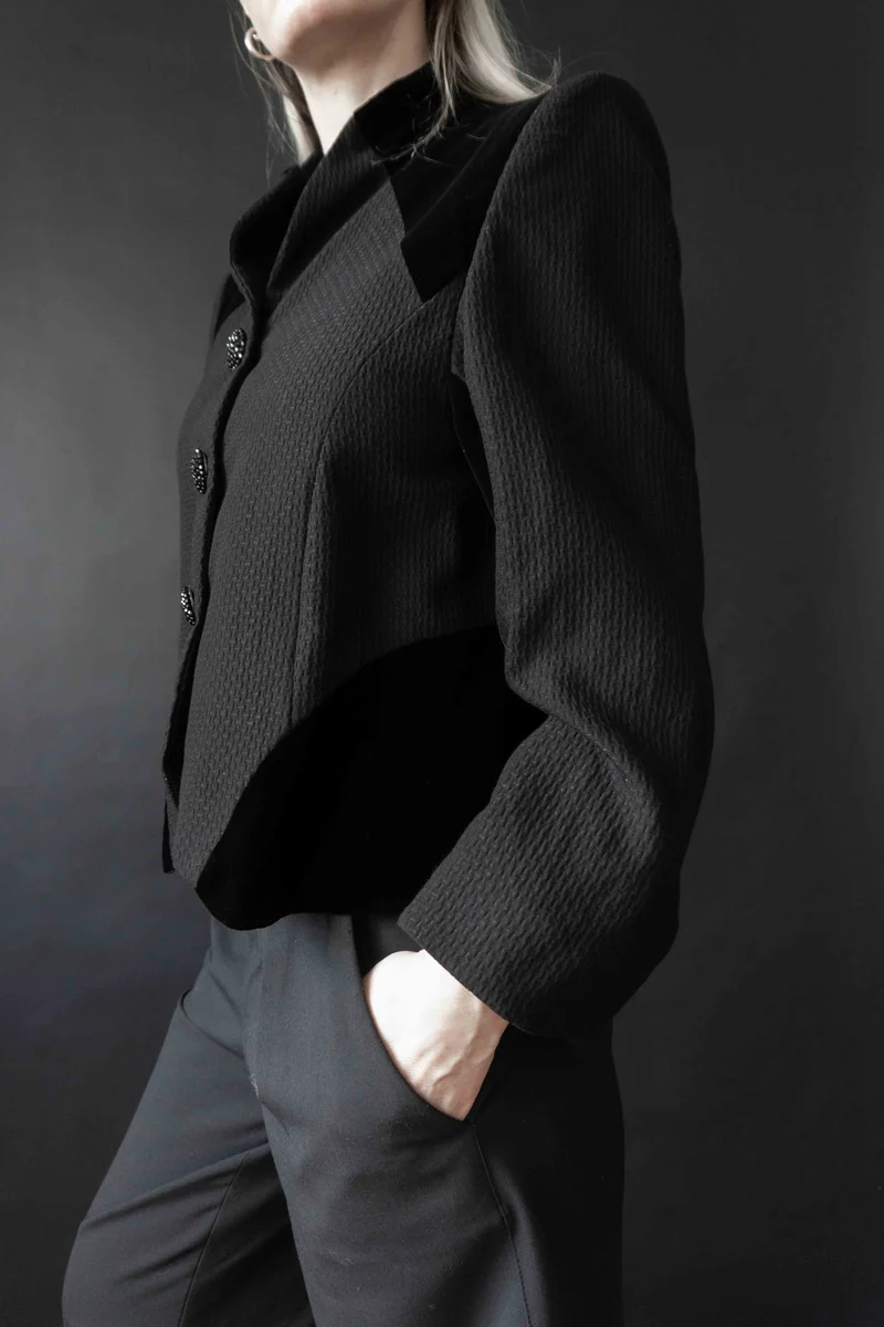 Vintage Giorgio Armani Blazer Schwarz, M–L