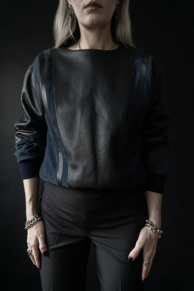 Vintage Yves Saint Laurent Pullover aus Leder
