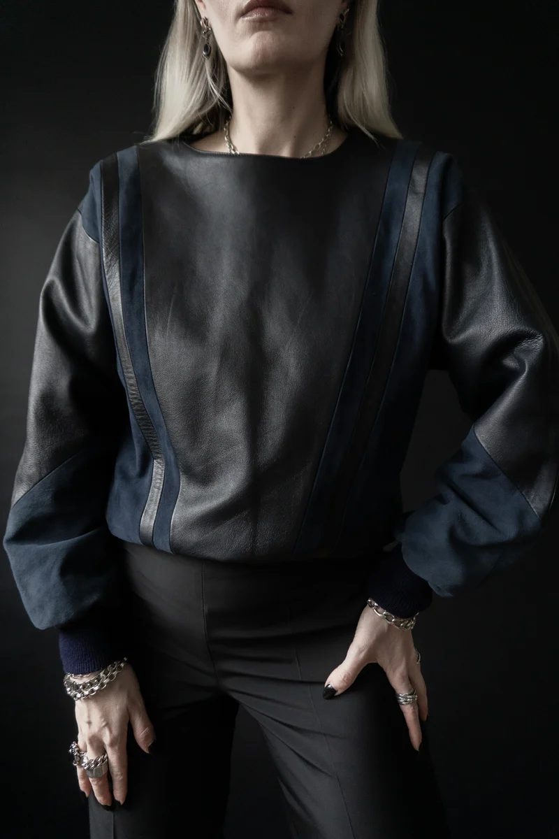 Vintage Yves Saint Laurent Pullover aus Leder