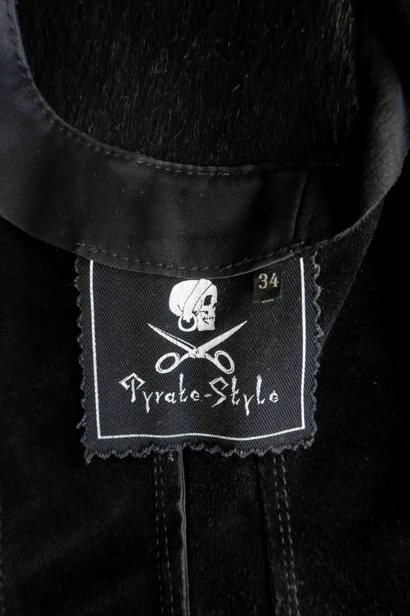 Vintage Pyrate Style Hamburg Lederweste Schwarz XS