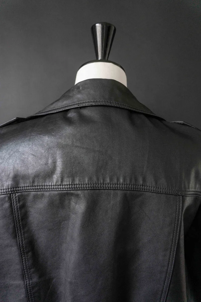 70s Lederjacke Schwarz S–M