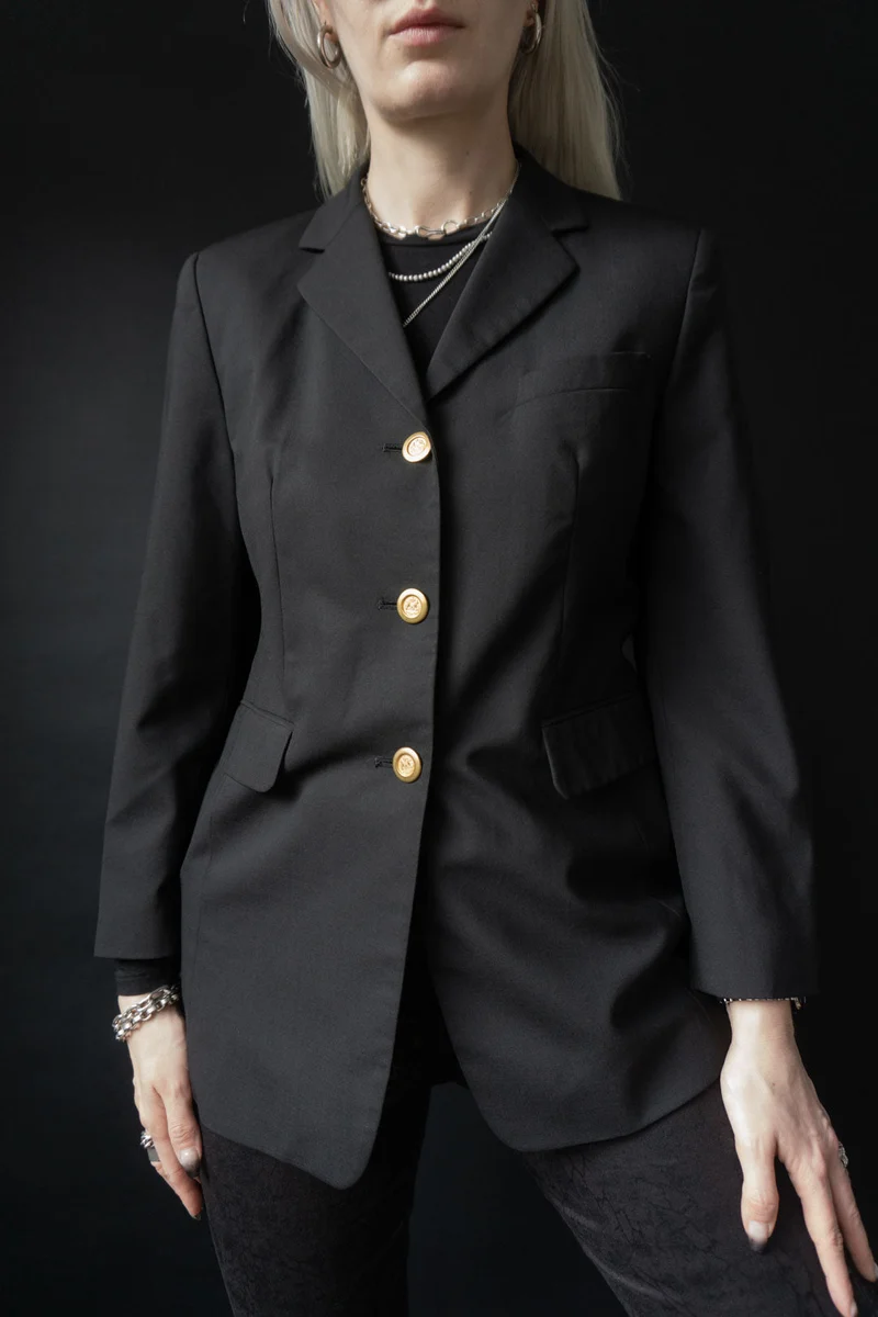 Blazer Schwarz Schurwolle S–M