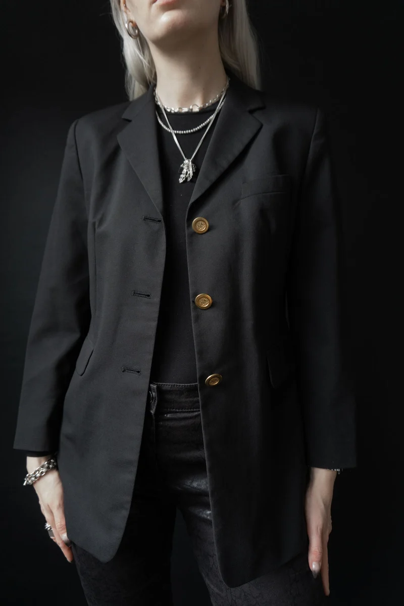 Blazer Schwarz Schurwolle S–M