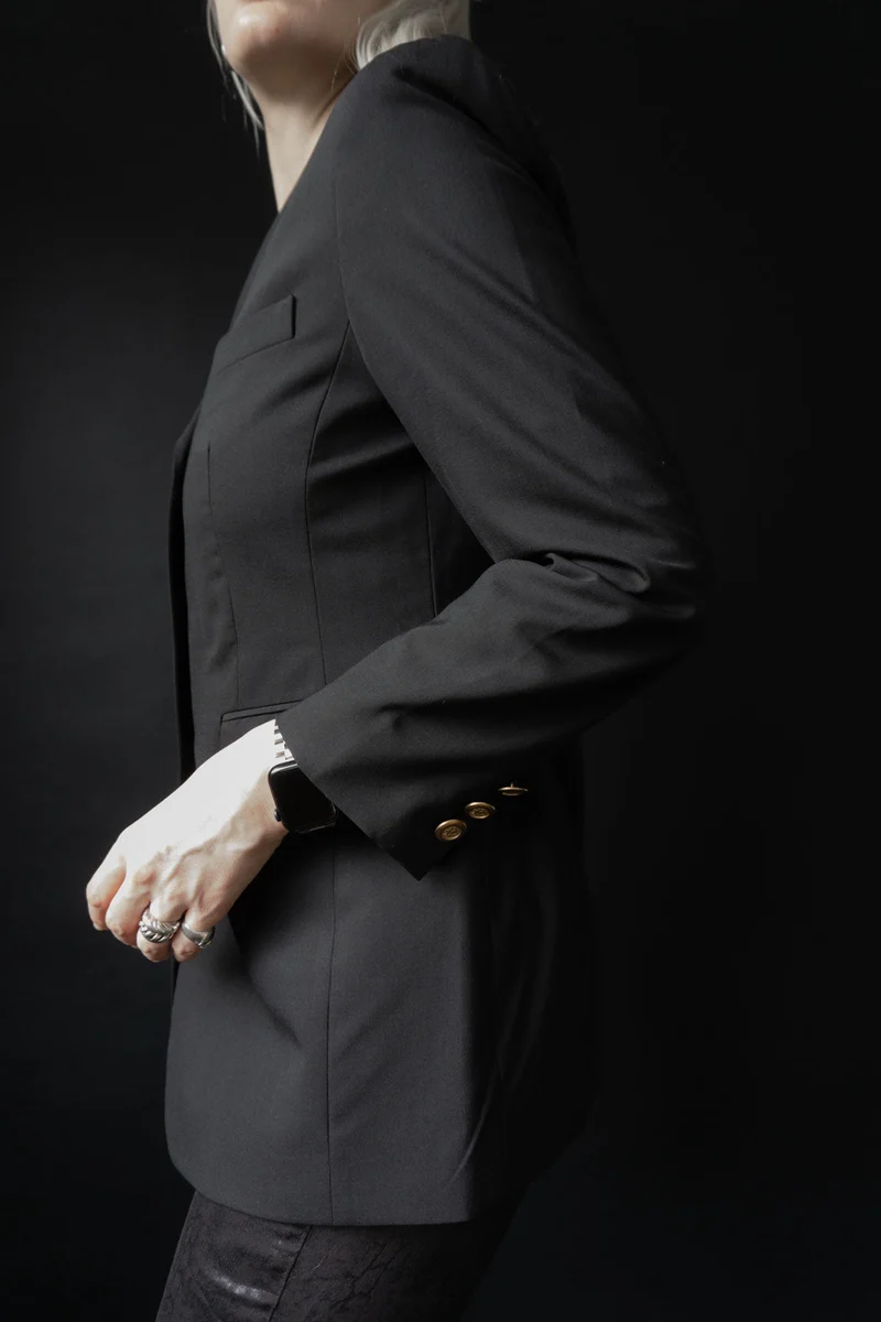 Blazer Schwarz Schurwolle S–M