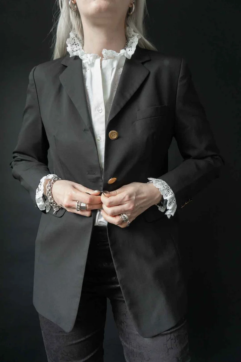 Blazer Schwarz Schurwolle S–M