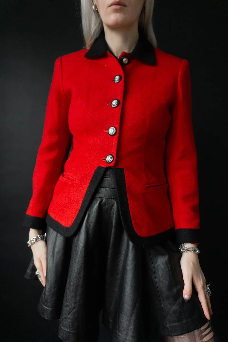 Vintage 80s Napoleon Blazer Rot, M