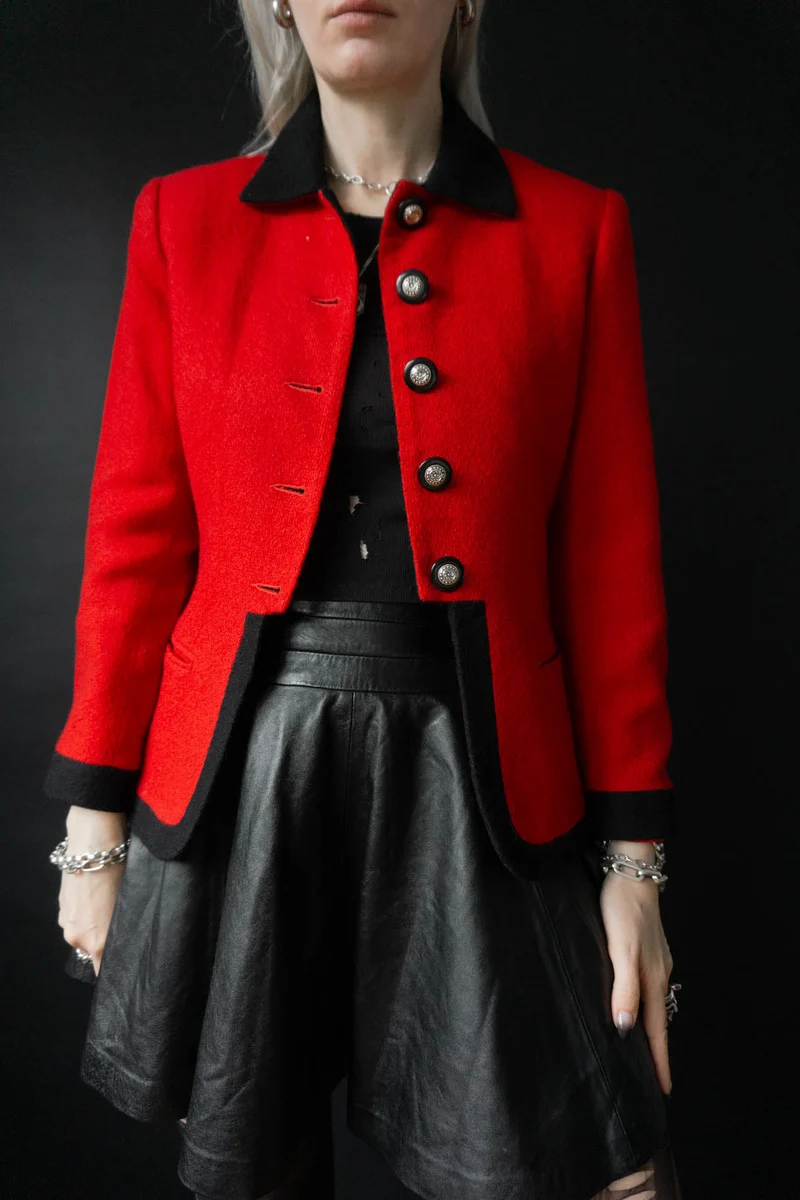 Vintage 80s Napoleon Blazer Rot, M