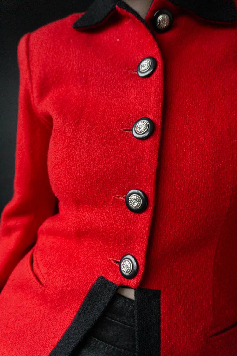 Vintage 80s Napoleon Blazer Rot, M