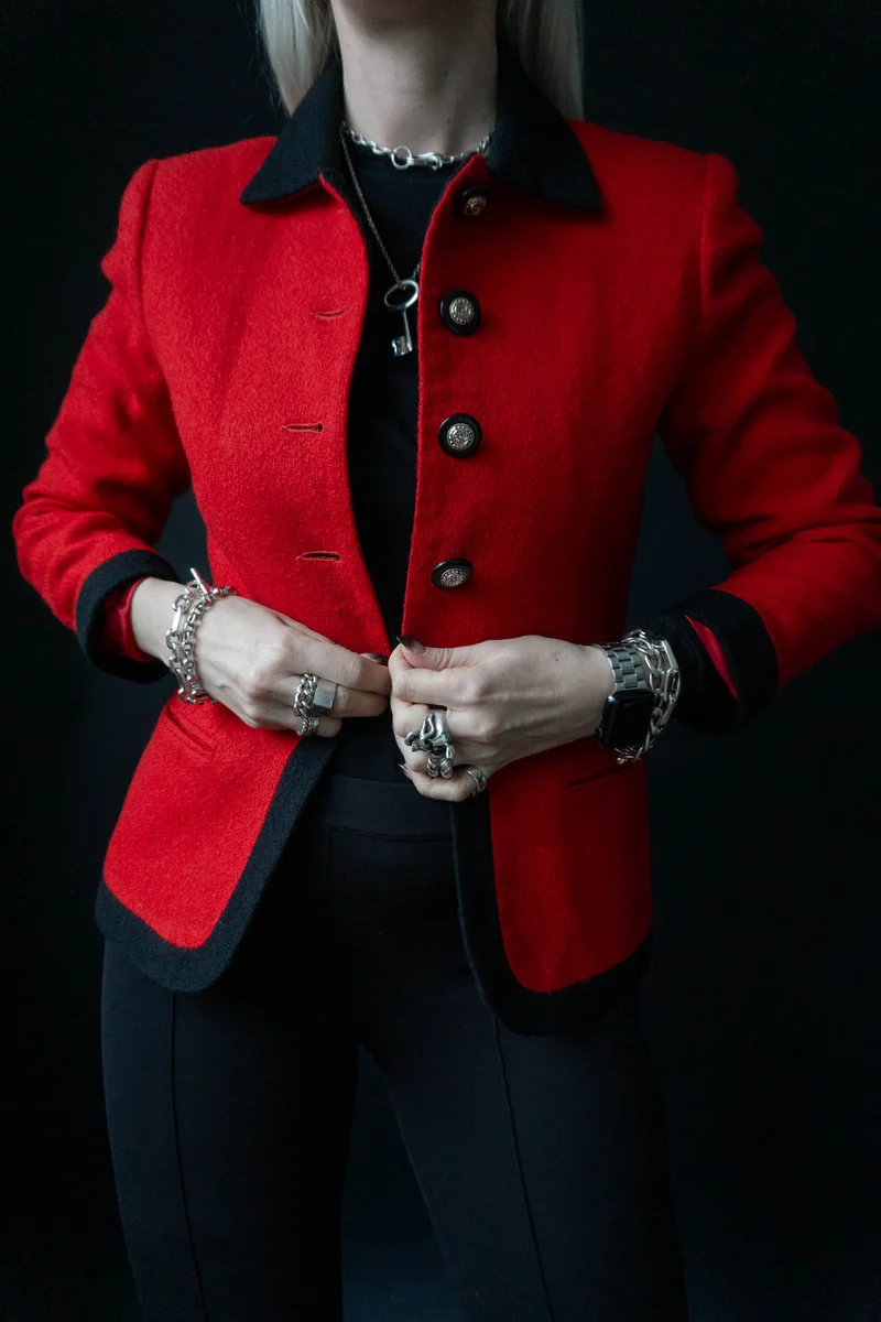 Vintage 80s Napoleon Blazer Rot, M
