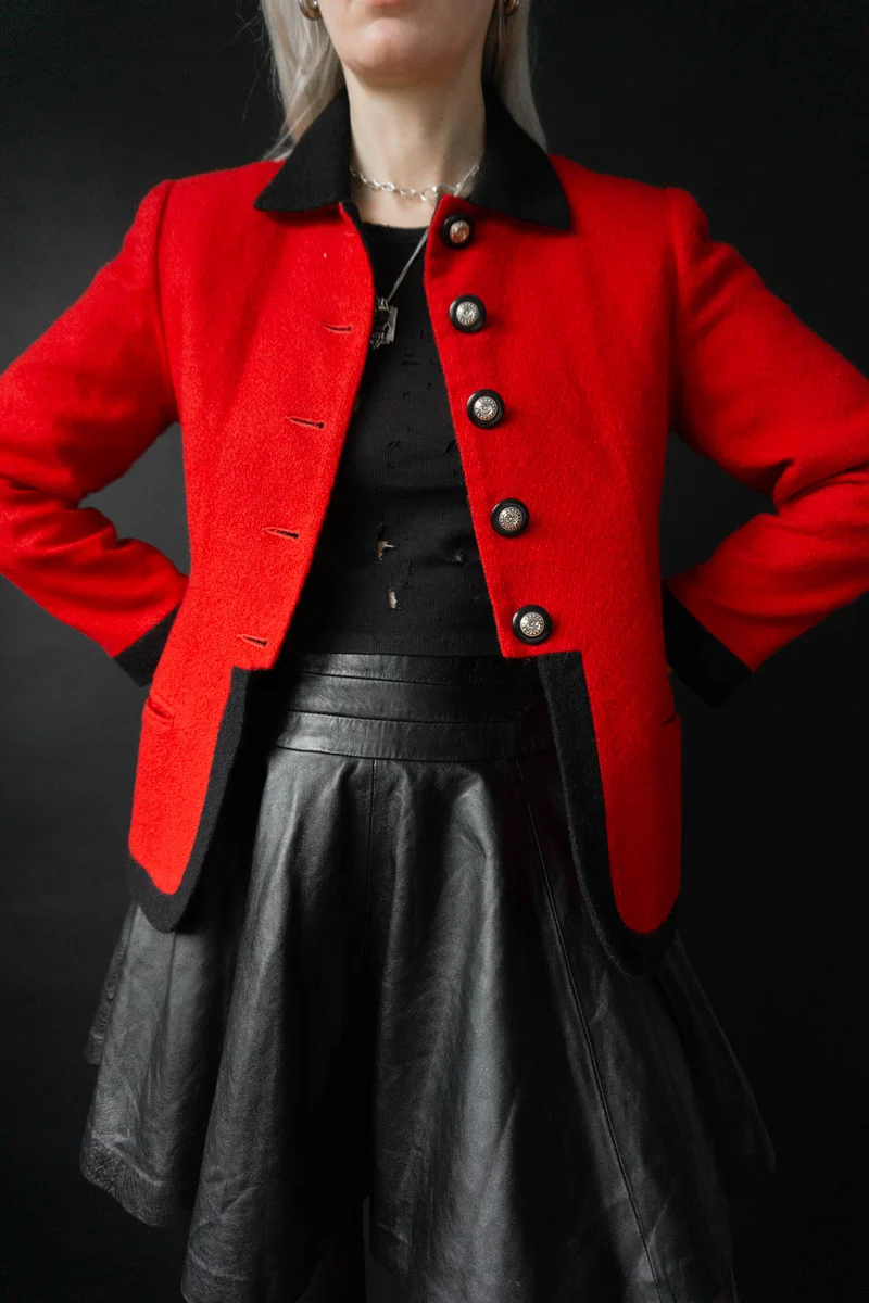 Vintage 80s Napoleon Blazer Rot, M