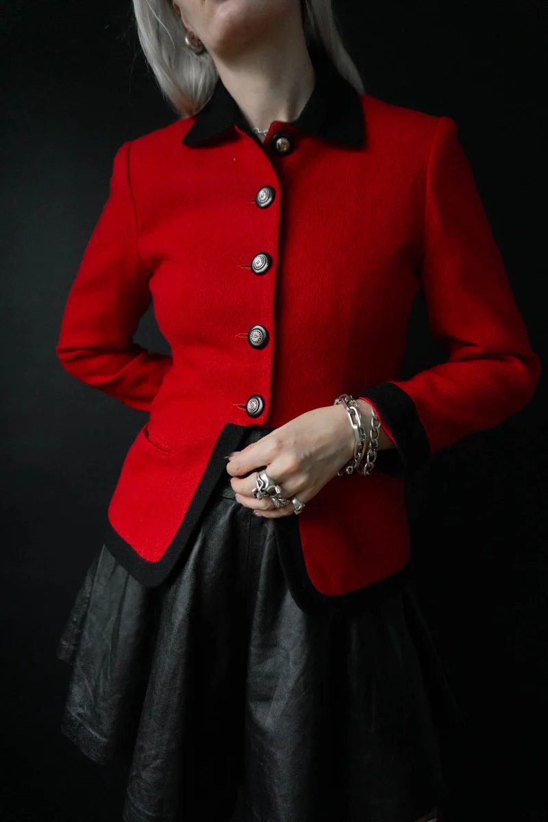 Vintage 80s Napoleon Blazer Rot, M