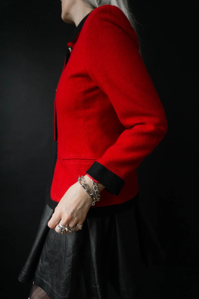 Vintage 80s Napoleon Blazer Rot, M