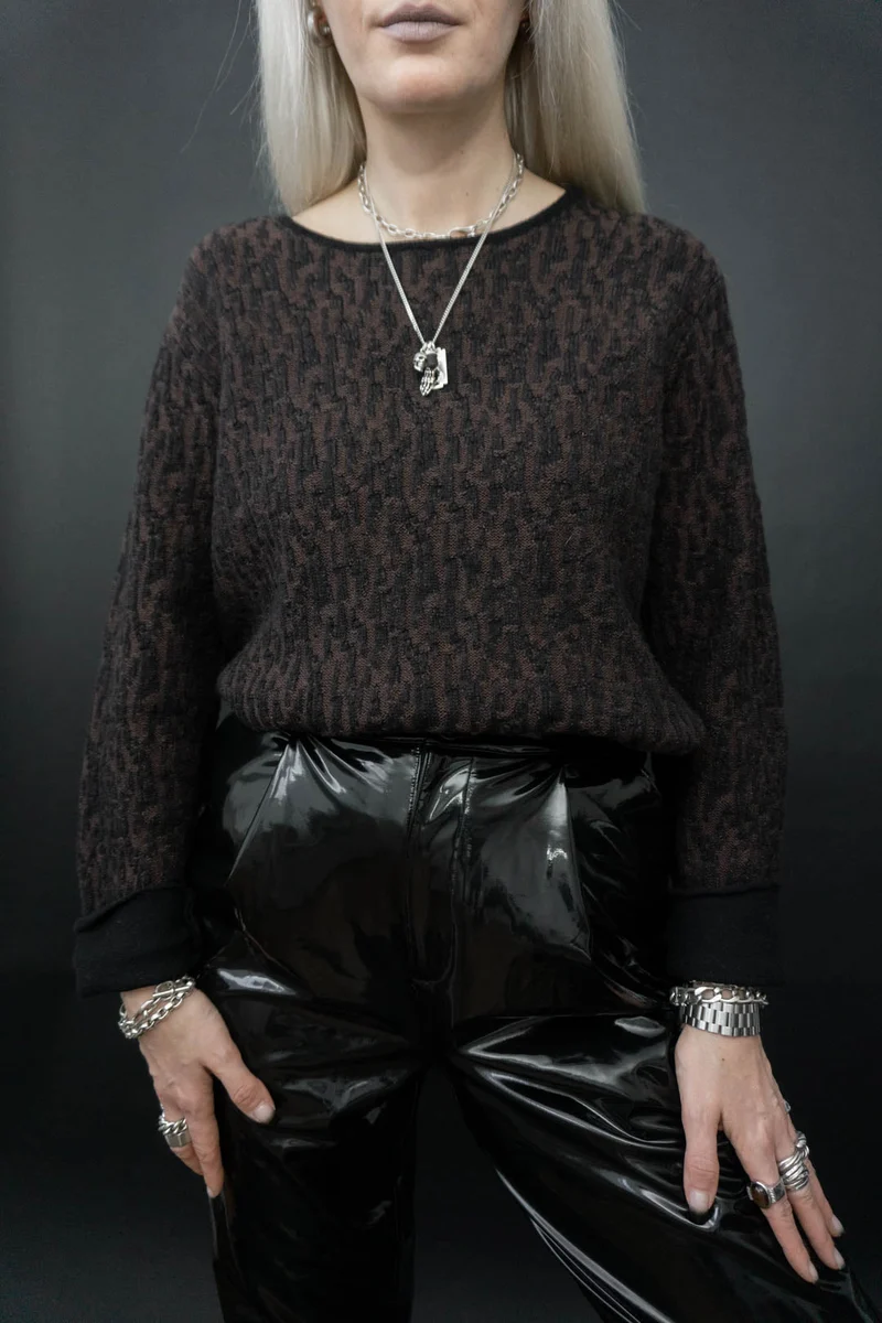 Pullover Animalprint Schwarz